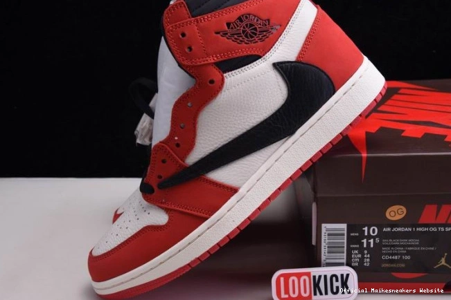 Official Maikesneakers OG AIR JORDAN 100(RED) RETRO 1 SCOTT - CD4487 HIGH X TRAVIS 0708